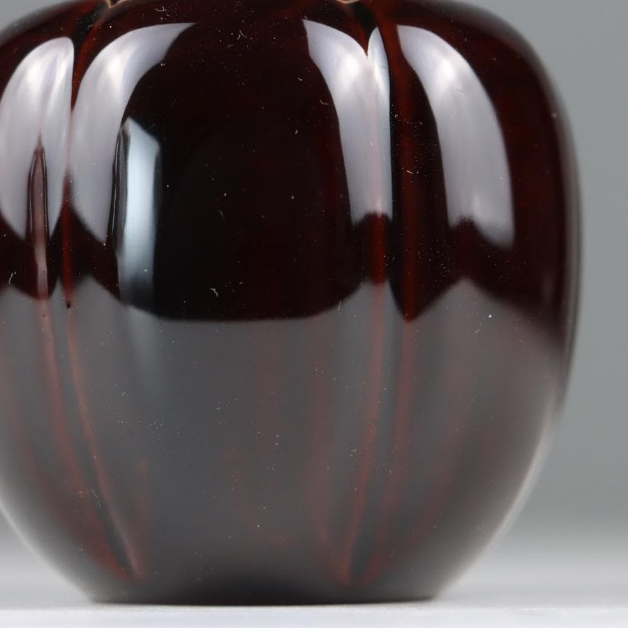 Y2888-3 茶道具 中村宗悦 如心斎好写 阿古陀茶入 共箱・仕