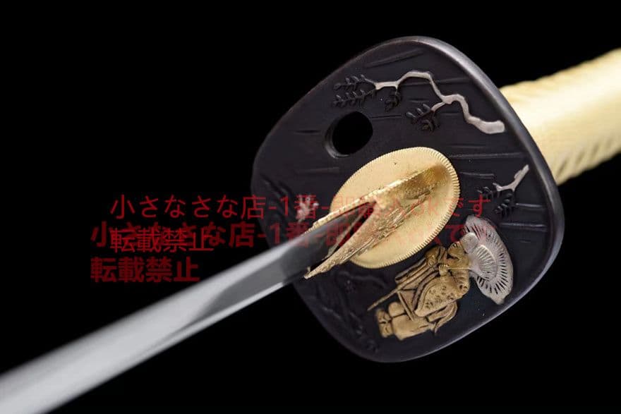 鎏金銀セットT 10覆土焼刃『風雲決』武具　刀装具　日本刀　模造刀 居合刀