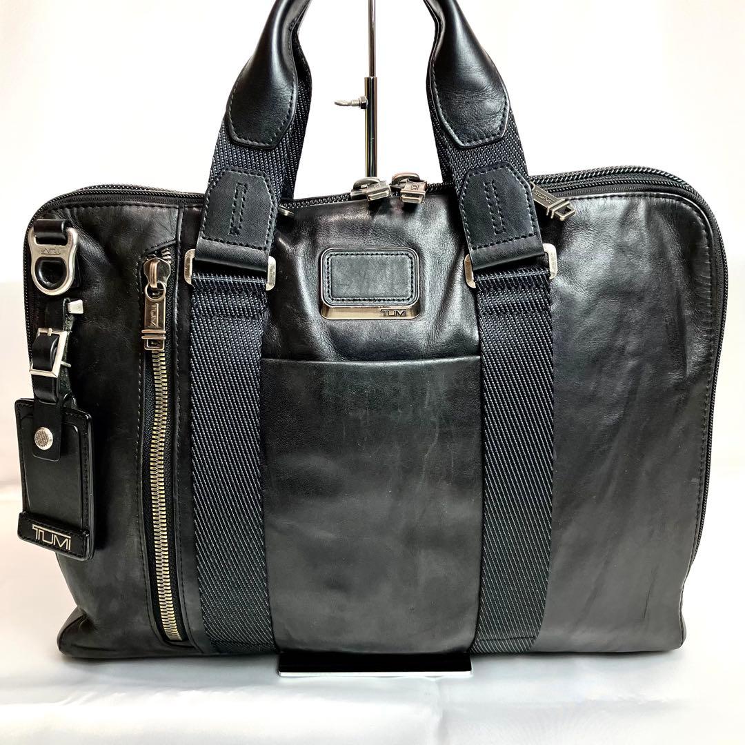【美品】TUMI ブリーフケース オールレザー　2way A4 ブラック
