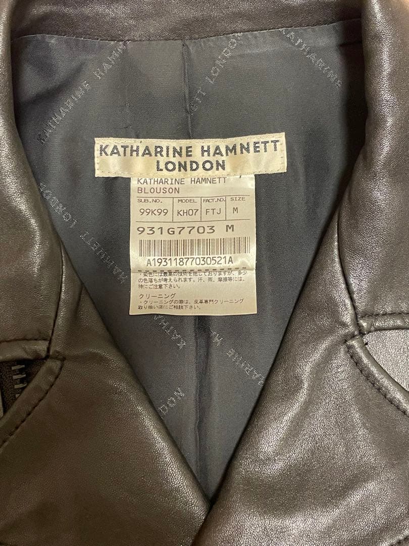 KATHERINE HAMNETT LONDON 黒レザージャケット ライダース - メルカリ