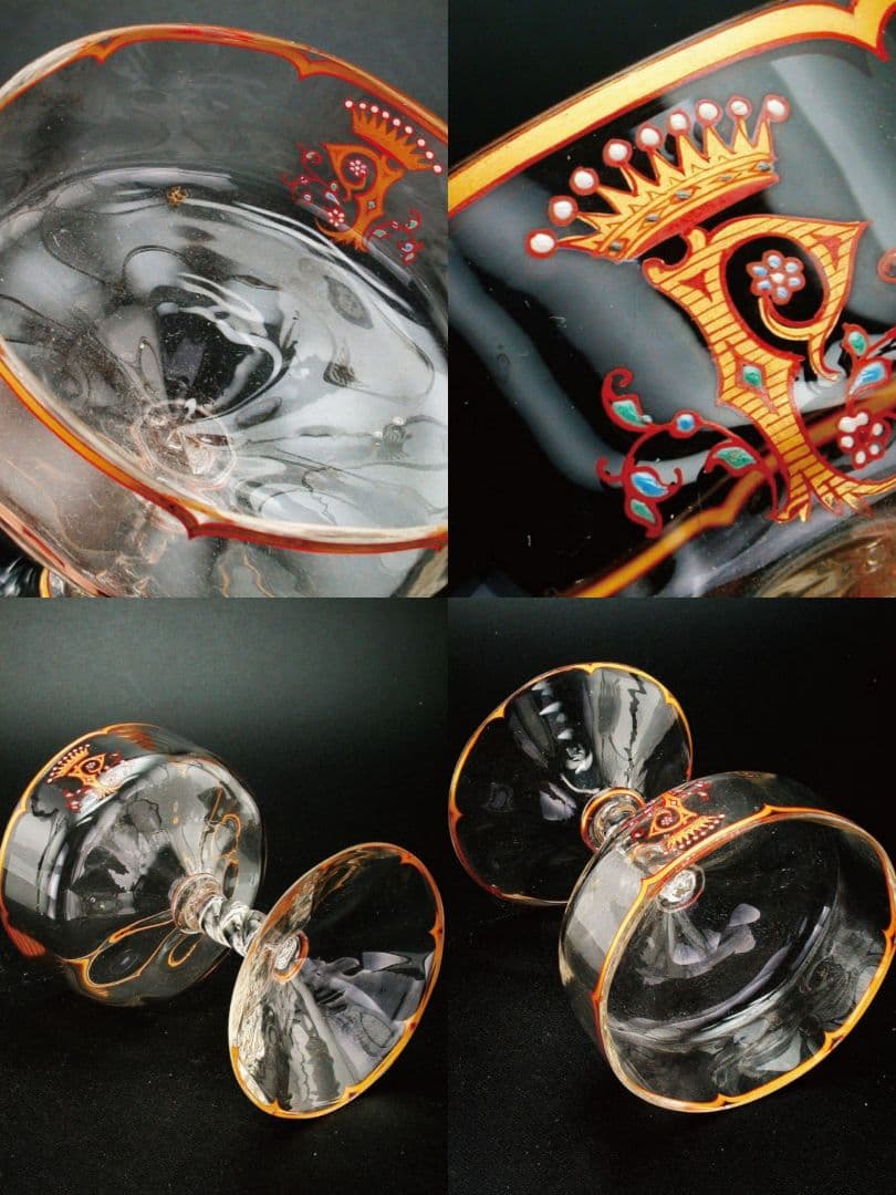 12月限定値下☆エミール・ガレ☆エナメル彩☆花装飾文☆