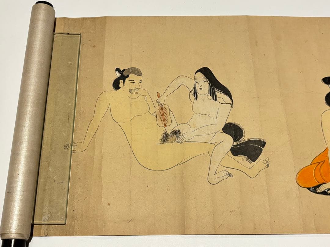 「江戸時代初期〜中期頃筆 春画巻」彩色肉筆 12図1巻|艶本 浮世絵 わじるし