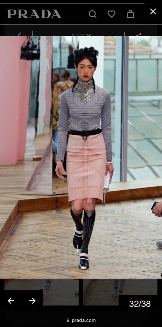 スカート PRADA 2018 Resort Technical Knit Skirt