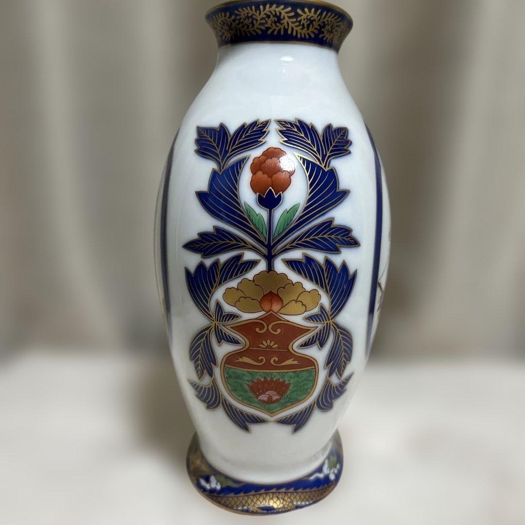 香蘭社 南蛮船 南蛮渡来人 オランダ人 和蘭陀人 金彩 花瓶 花器