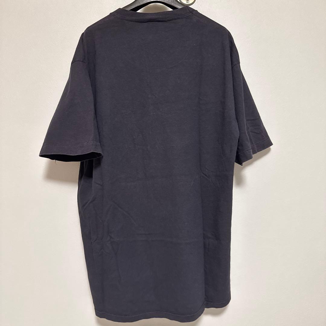 80sヴィンテージミッキーマウスフェイスTシャツ黒XLフェードdisney