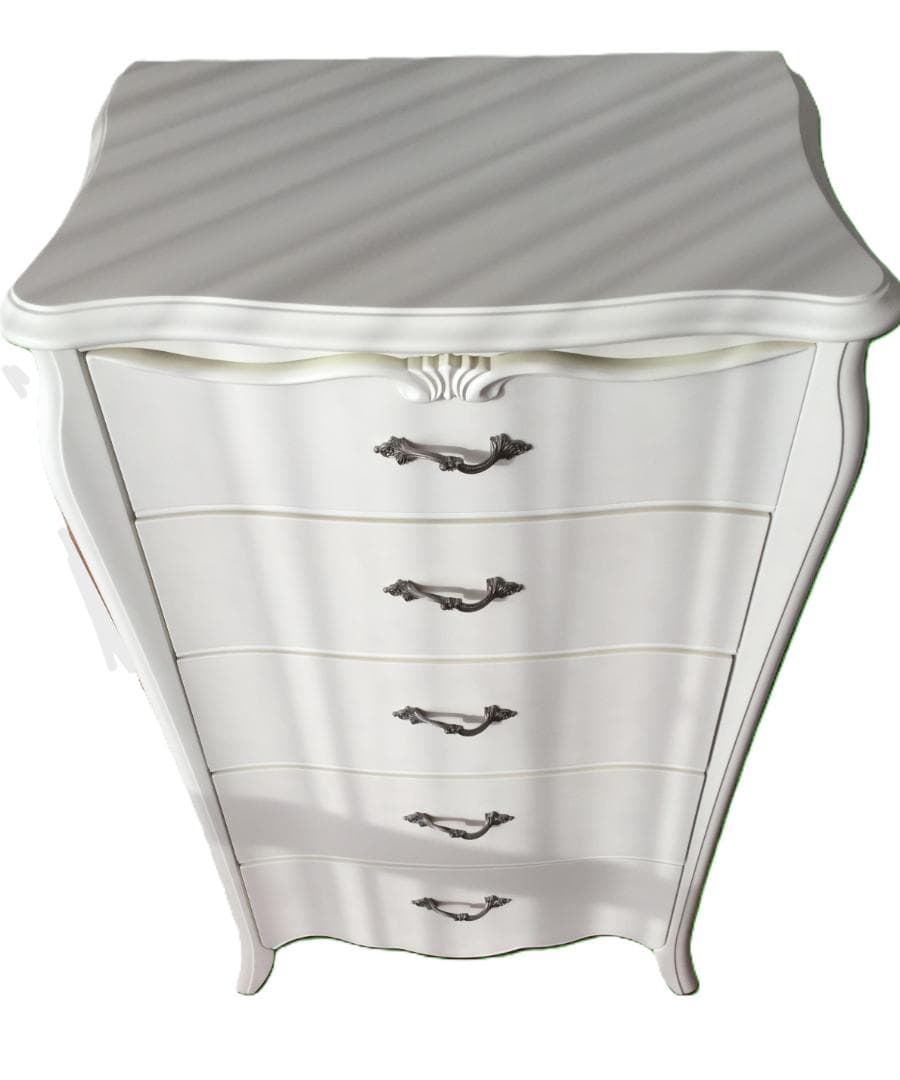 本日までの出品】ホワイトチェスト5段／東海家具