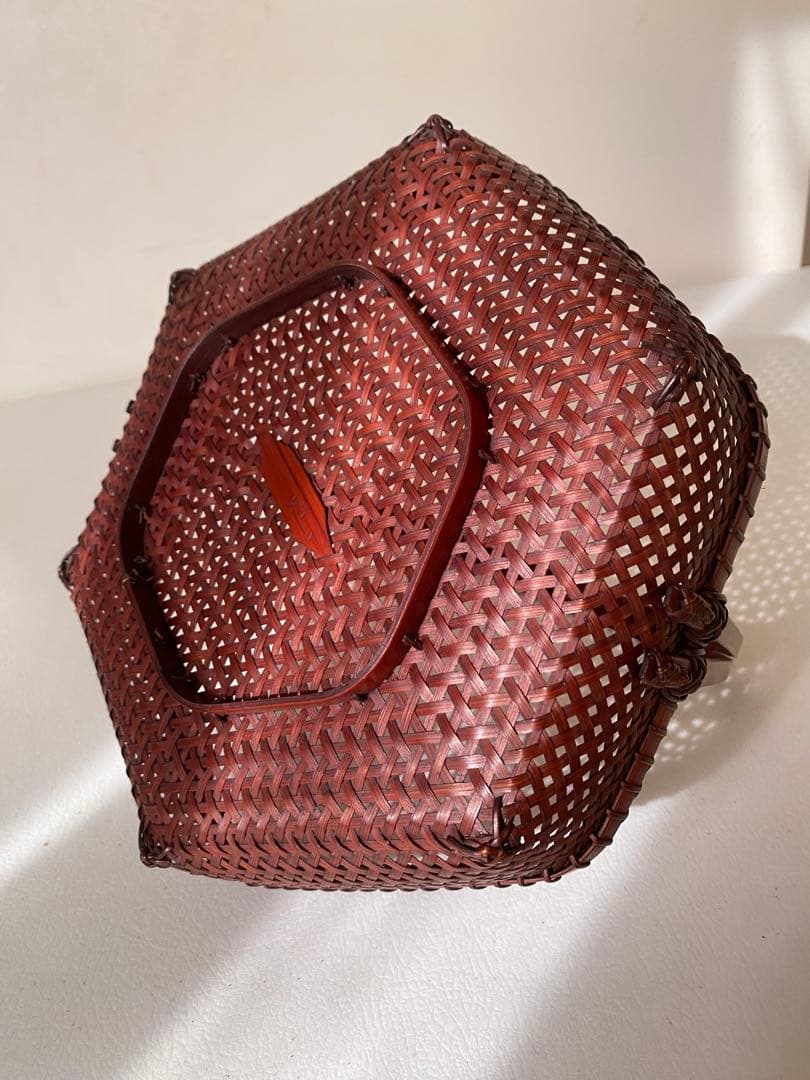 京都 祇園 西河 手付き竹籠