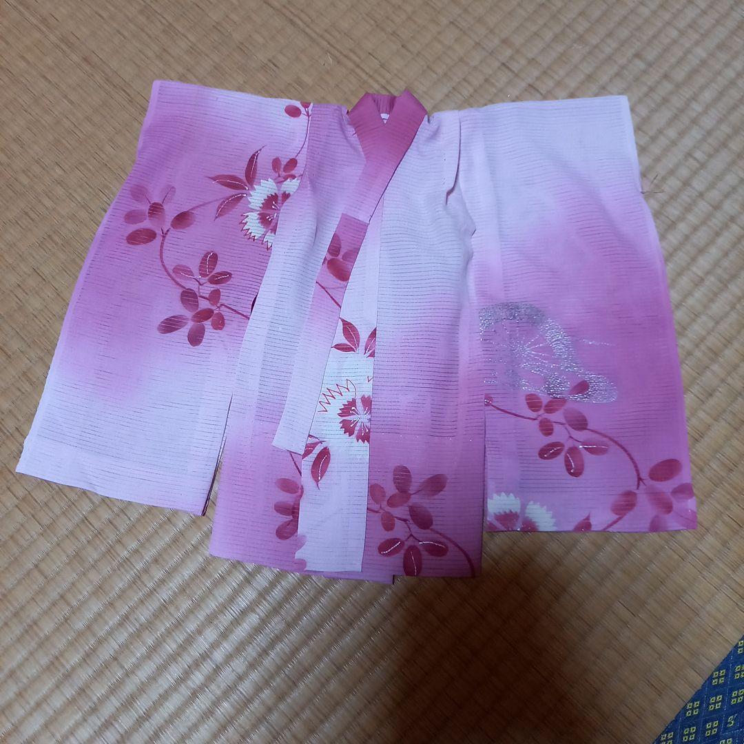 市松人形 12号 単衣 着物襦袢 作り帯 帯締め帯揚げ 正絹 絽 ドール ビスク