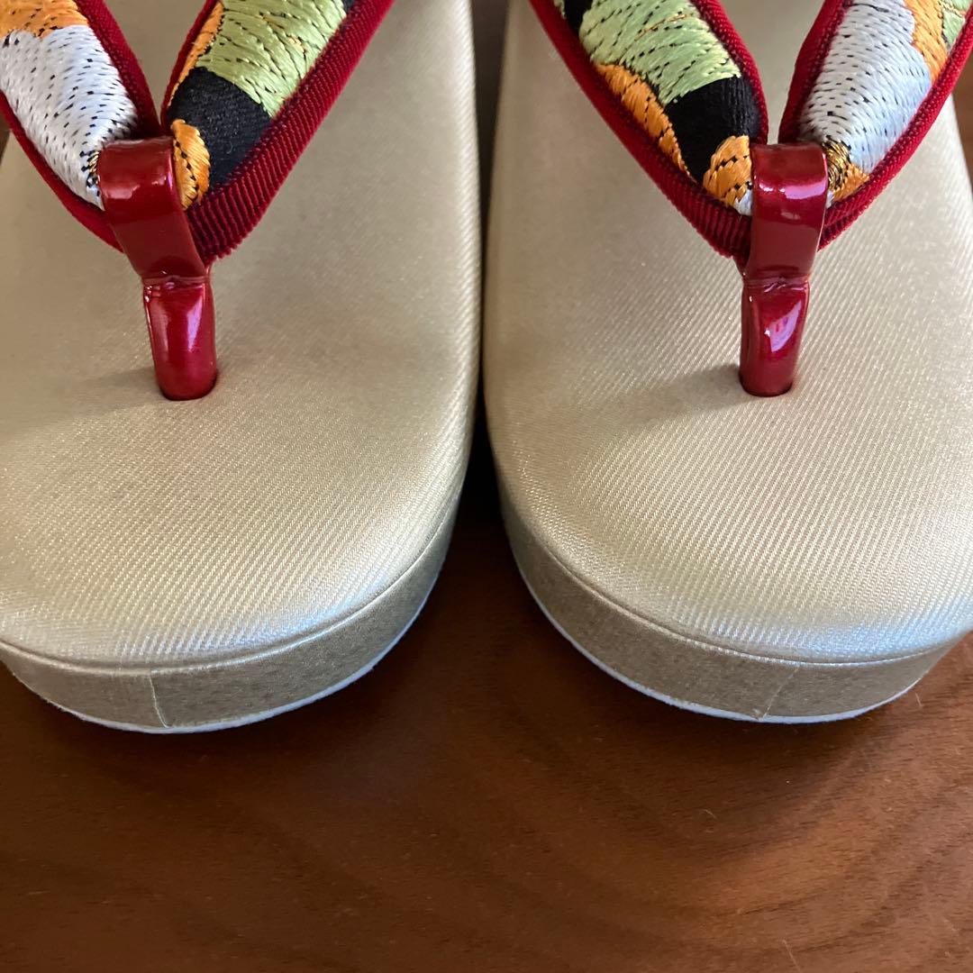 沙織　花柄刺繍 草履バックセット