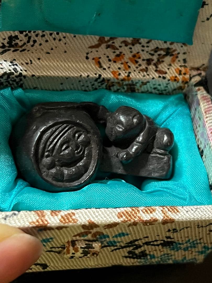 明治時代 堤物 銅製 根付