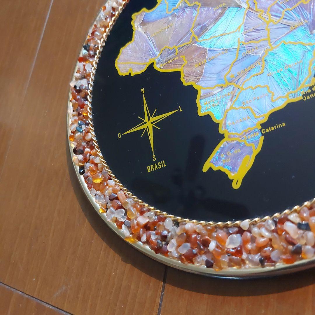 モルフォ蝶　天然石　壁掛け