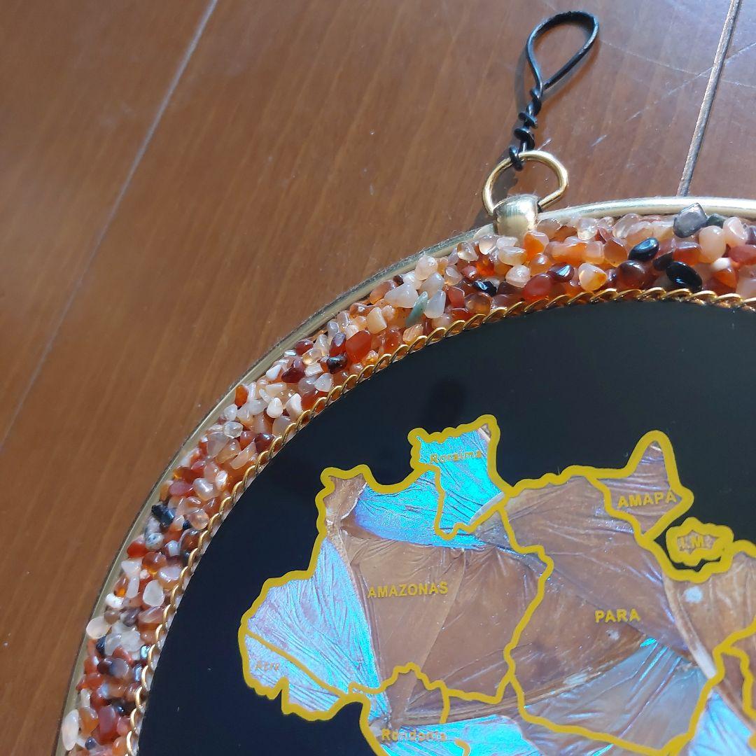 モルフォ蝶　天然石　壁掛け