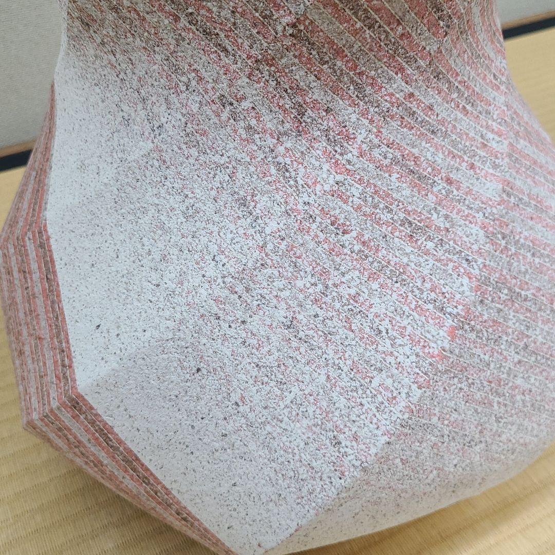 信楽焼石山哲也作 象嵌泥彩螺旋壷 高さ1尺5寸（約45cm） 共箱なし 本物保証