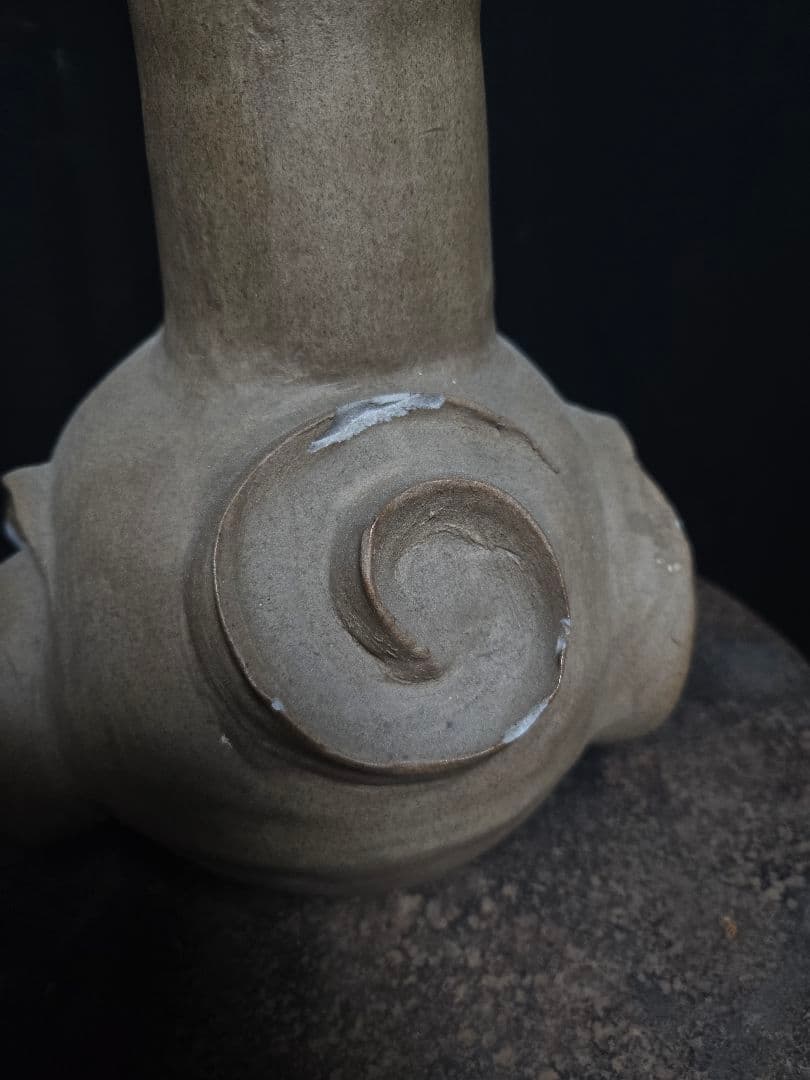 一部欠けあるもスペシャル陶器のオブジェ インテリアに渦巻き模様約40cm