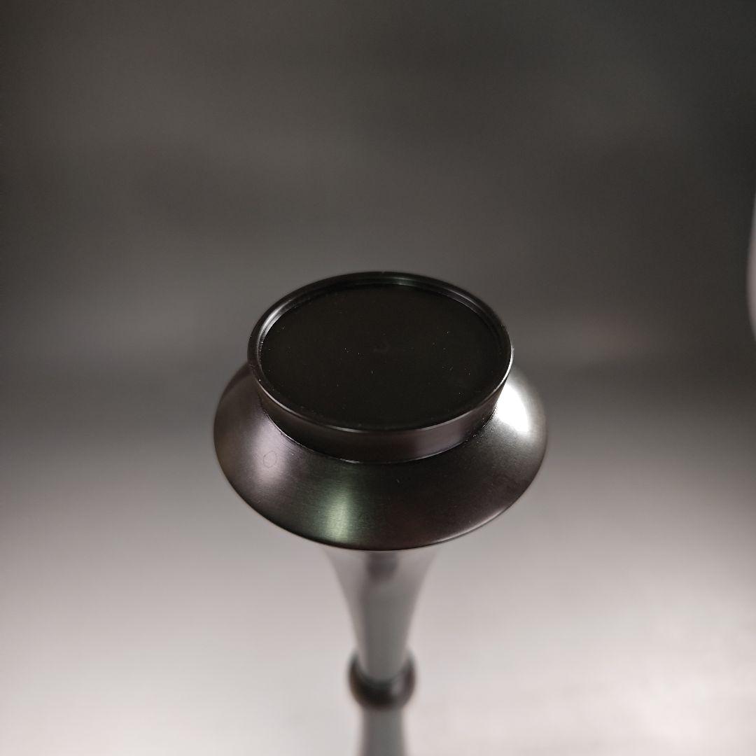 ウ217 花瓶『能作一佳作』『唐銅 把綿 花入 共箱』花器