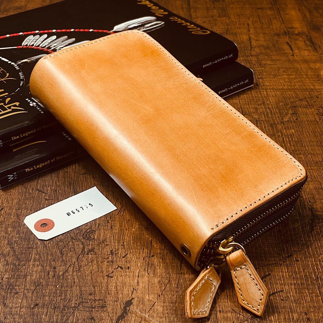 ブライドルレザー メンズ 長財布 ダブルファスナー ラウンドファスナー