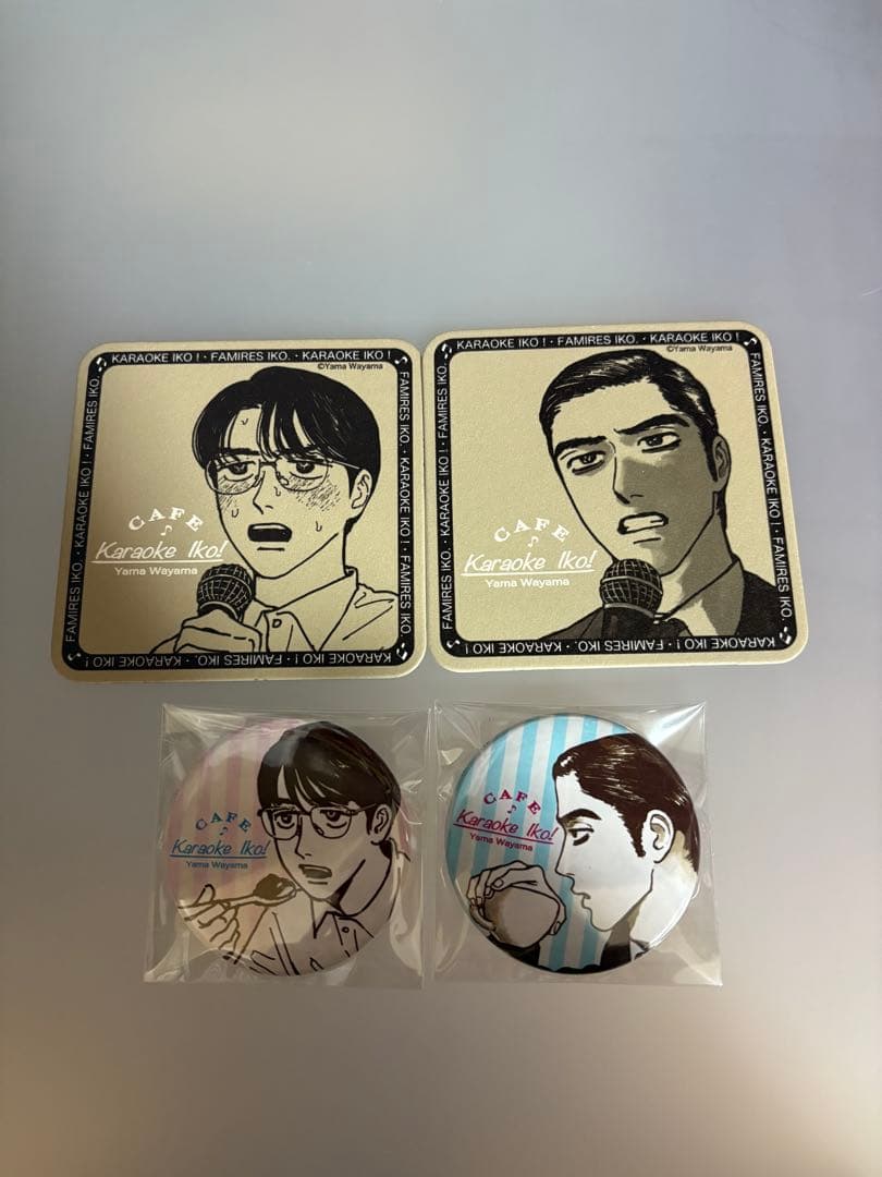 カラオケ行こ!コラボカフェ　岡聡実＆成田狂児 缶バッジ　コースター