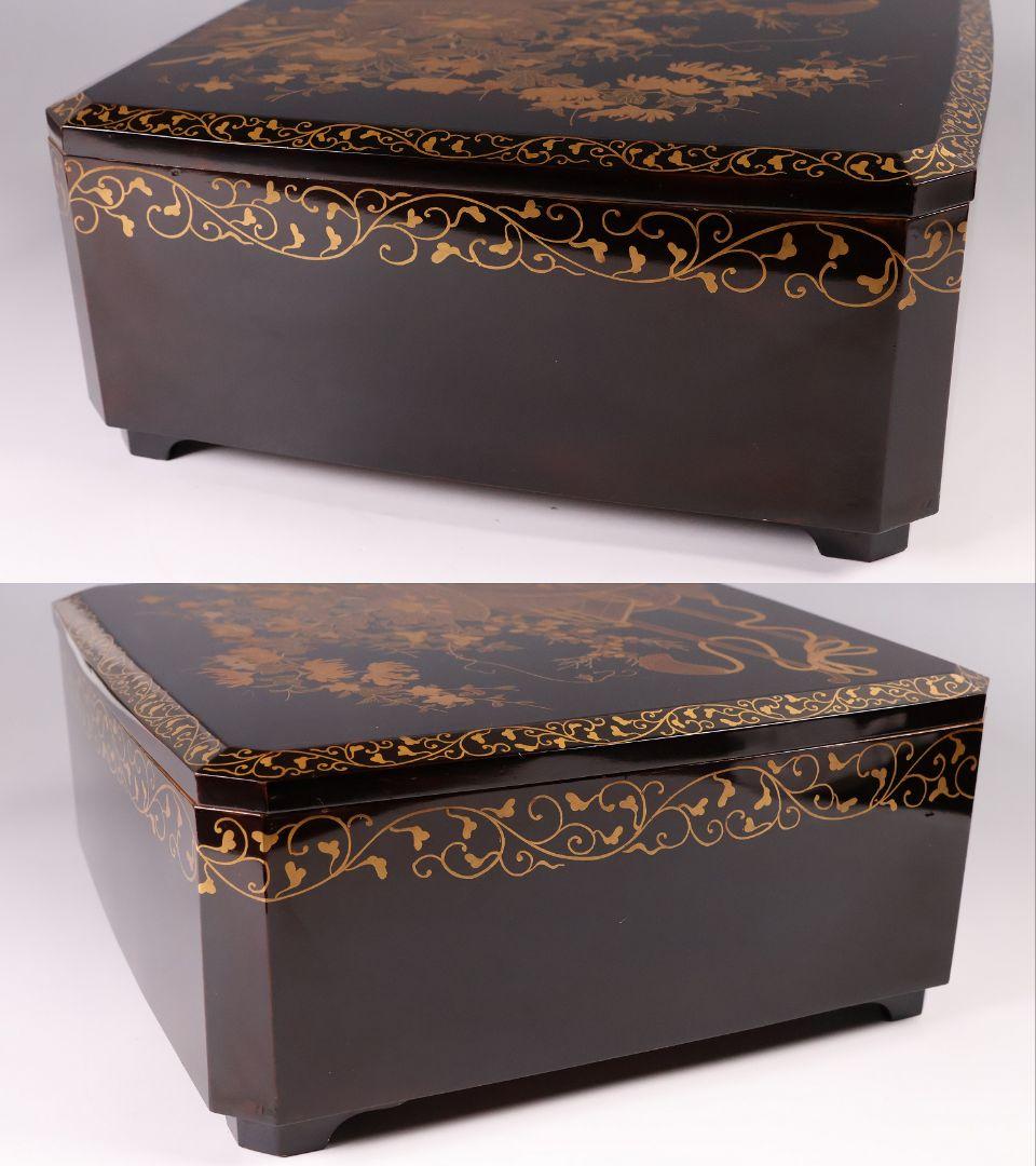 MA699】加賀蒔絵 饅羹重 内梨地 花車 金蒔絵 木製漆器 饅頭箱 菓子