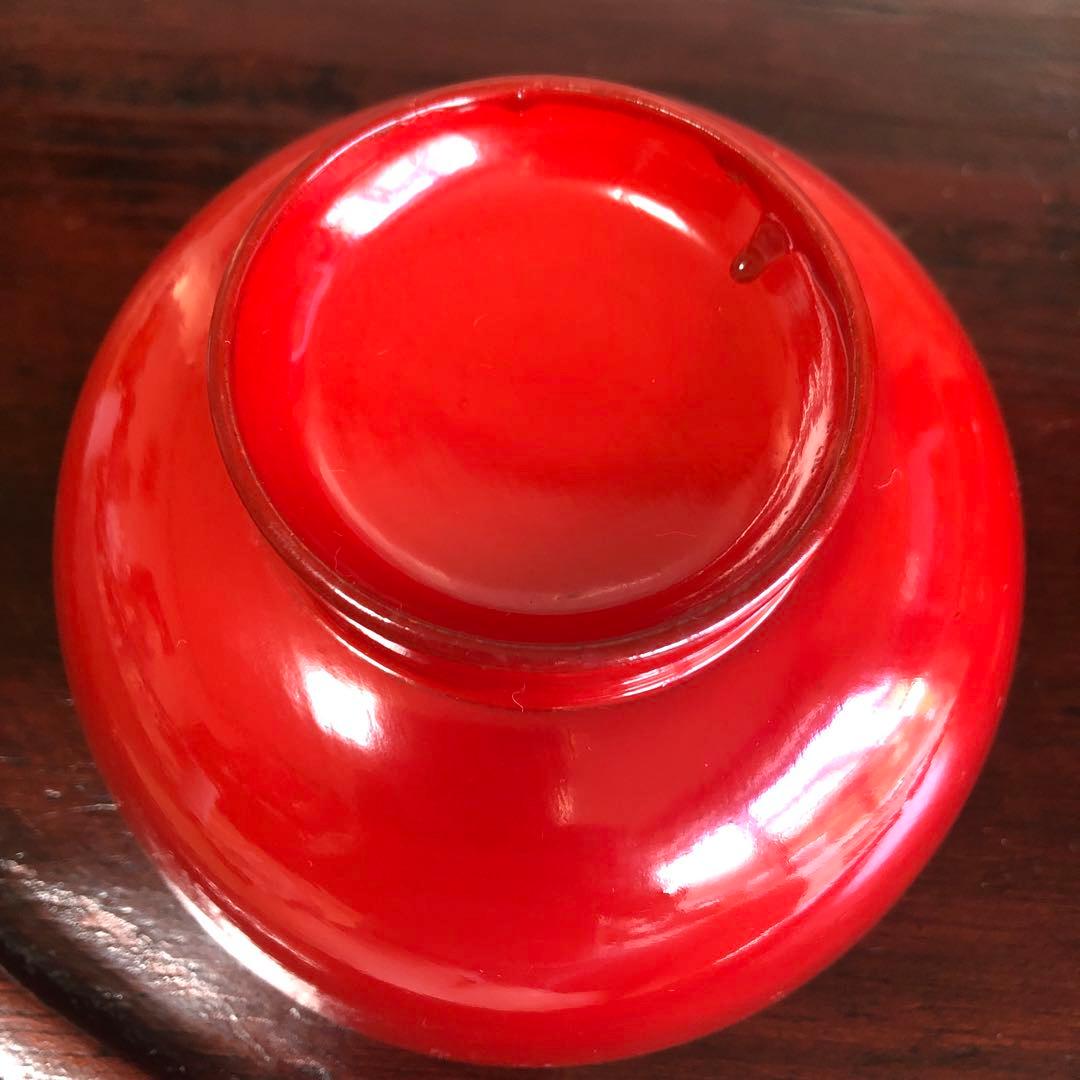 四つ組椀　漆椀4客セット　漆器　朱椀　昔椀　浄法寺塗　天然木　アンティーク