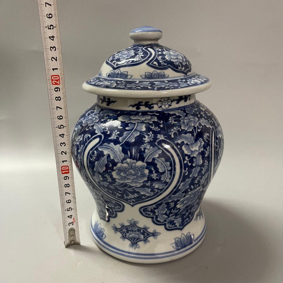 清末期青花磁器将軍壺 景徳鎮 陶磁器 装飾品 現代工芸品 美術品 置物