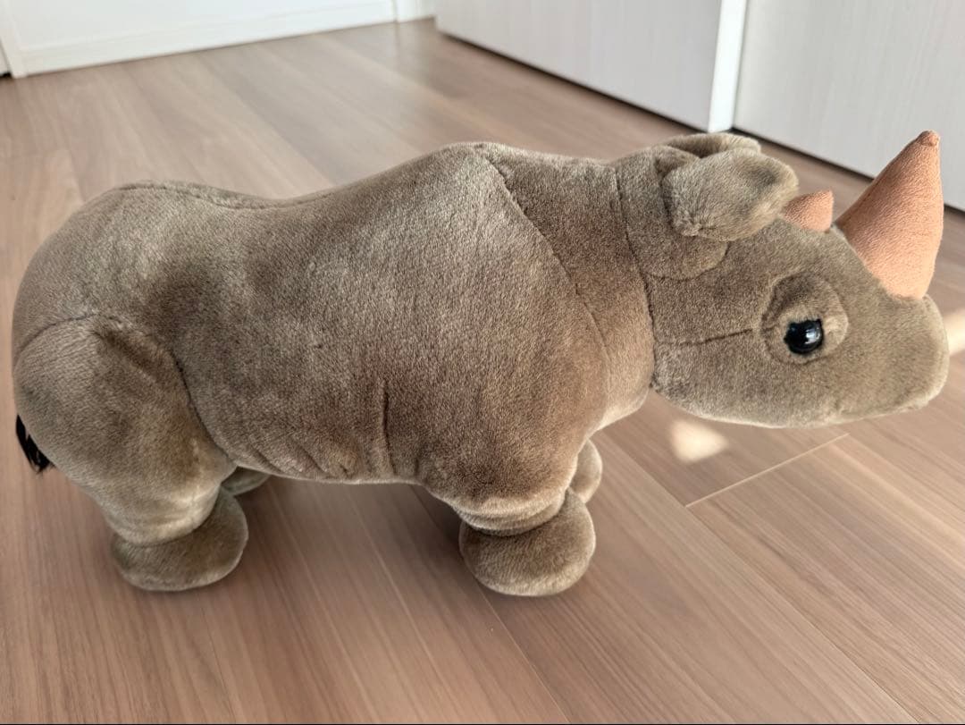 KOSEN グレーのサイのぬいぐるみ 約50cm