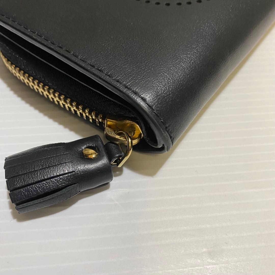 【美品】ANYA HINDMARCH　スマイリー2つ折り財布　ブラック