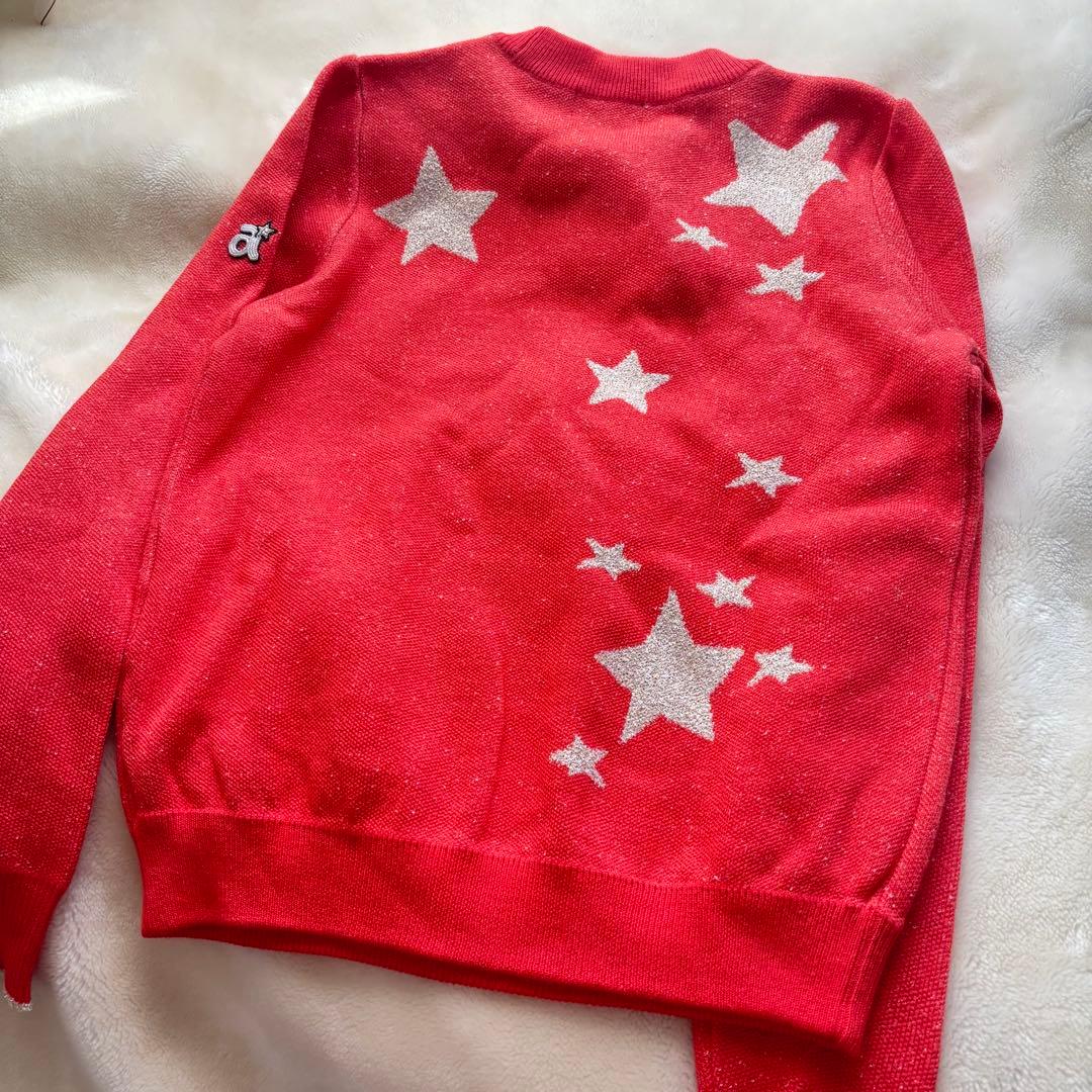 archivio オレンジ　星柄 セーター