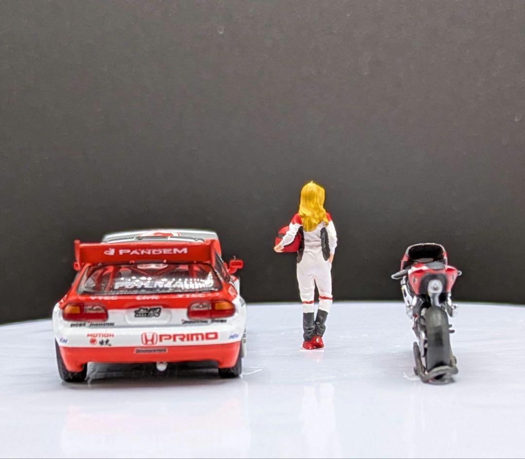 1/64 IDEMITSU Civic EG6＆バイク＆ 女性ライダー
