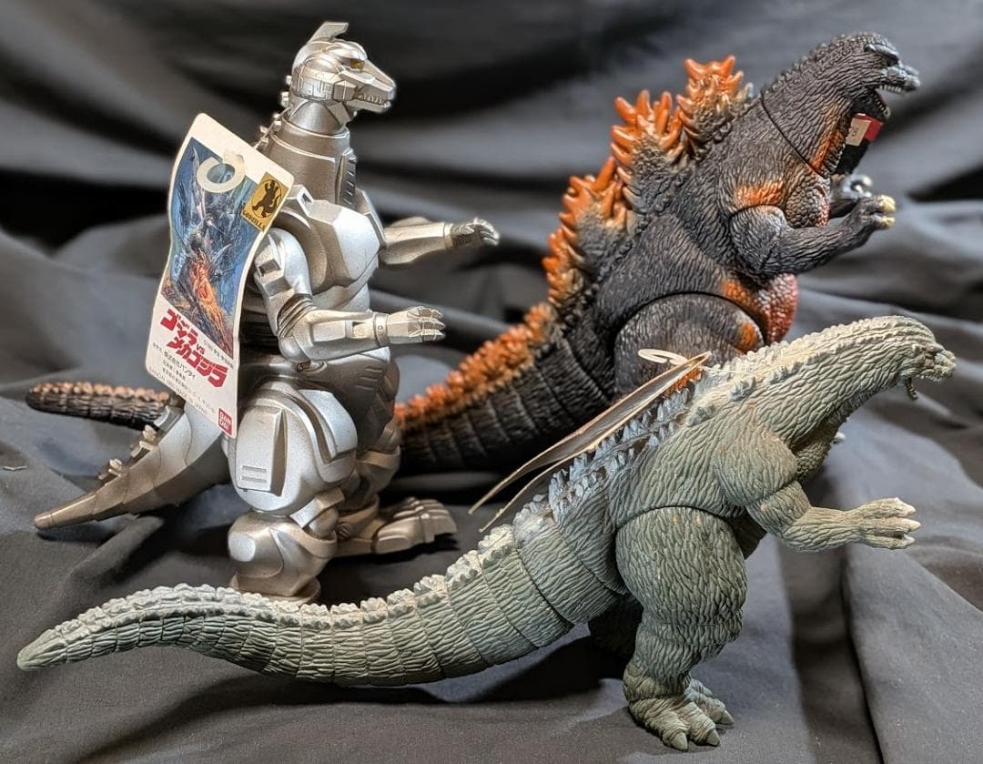 バーニングゴジラ＆ゴジラジュニア＆メカゴジラ（バンダイ）タグ付