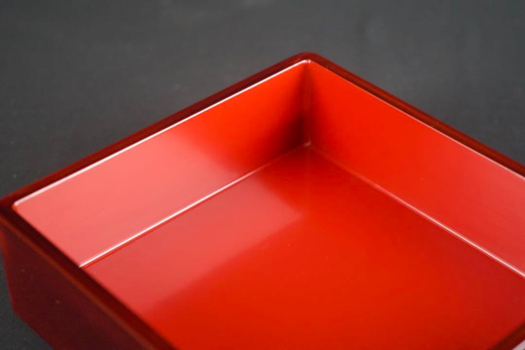 越前漆器 塗師 山本英明 作 溜塗三段重箱 共布 共箱 栞付 美品