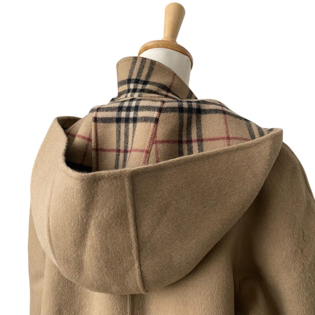 バーバリーロンドン ロングコート カシミヤ ノバチェック ダブル