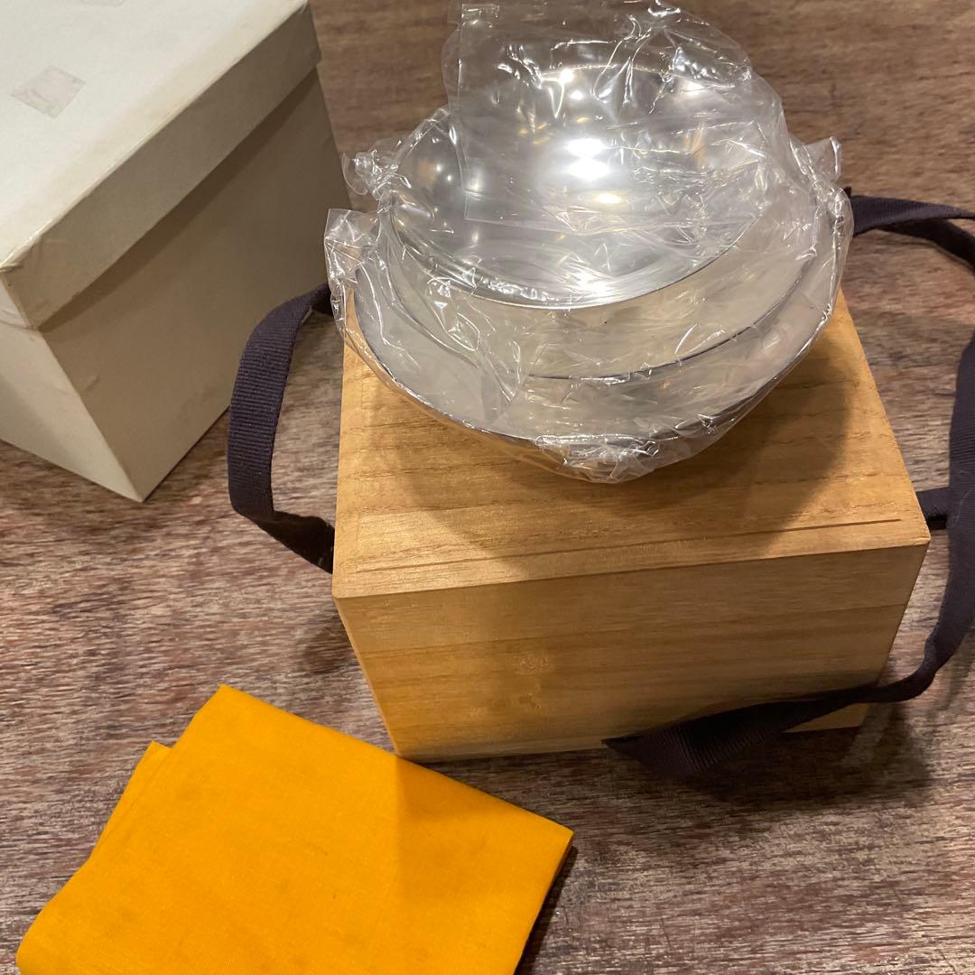 未使用！銀盃 銀杯 純銀 御盃 SILVER 銀 杯 盃 共箱 3個セット