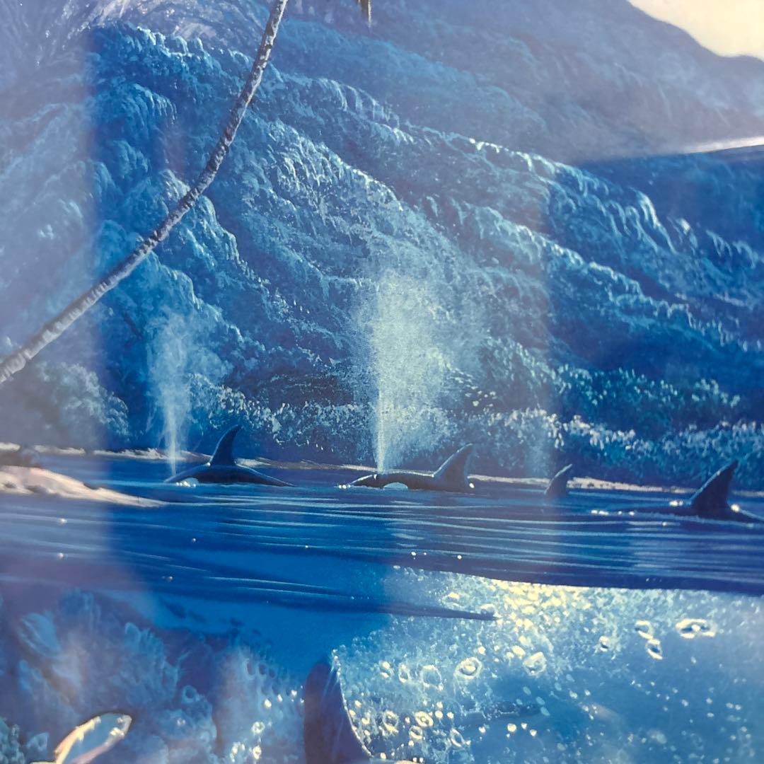 クリスチャン・リース・ラッセン ハーモニー 額装 ポスター イルカ 海