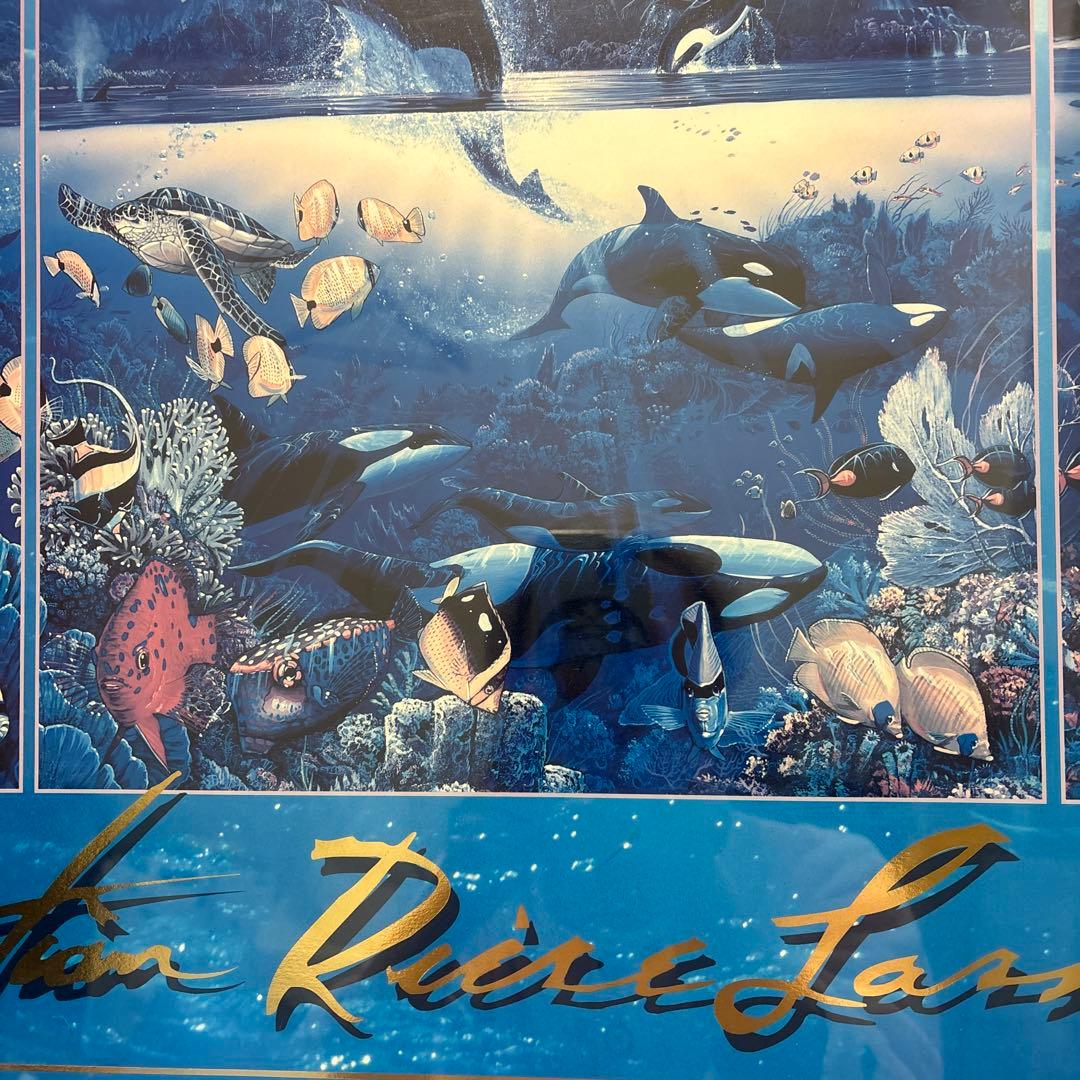 クリスチャン・リース・ラッセン ハーモニー 額装 ポスター イルカ 海