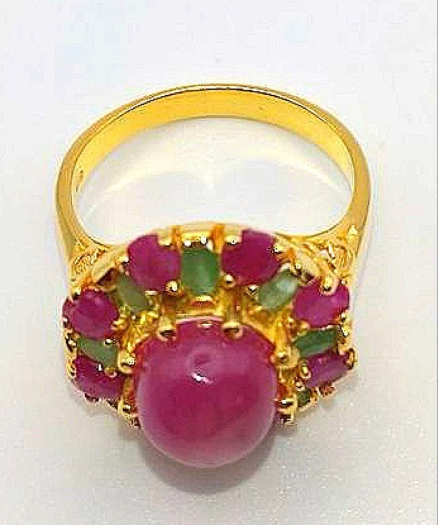 B*s様 Bas ルビー エメラルド SV925 14kYG フラワーモチ