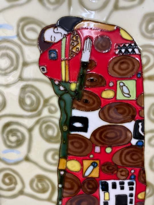 クリムト　『接吻』　陶版額縁　タイル