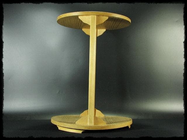 駒沢 利斎 利休好 桐 丸卓 棚物 茶道具 千家十職 指物師 共