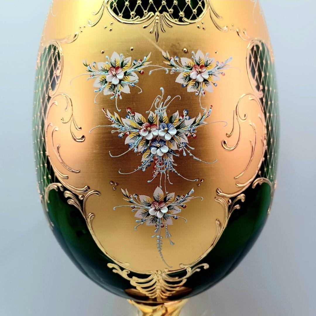 MURANO 特大 45.5㎝ ムラノ ハイエナメル ワイングラス 型 オブジェの