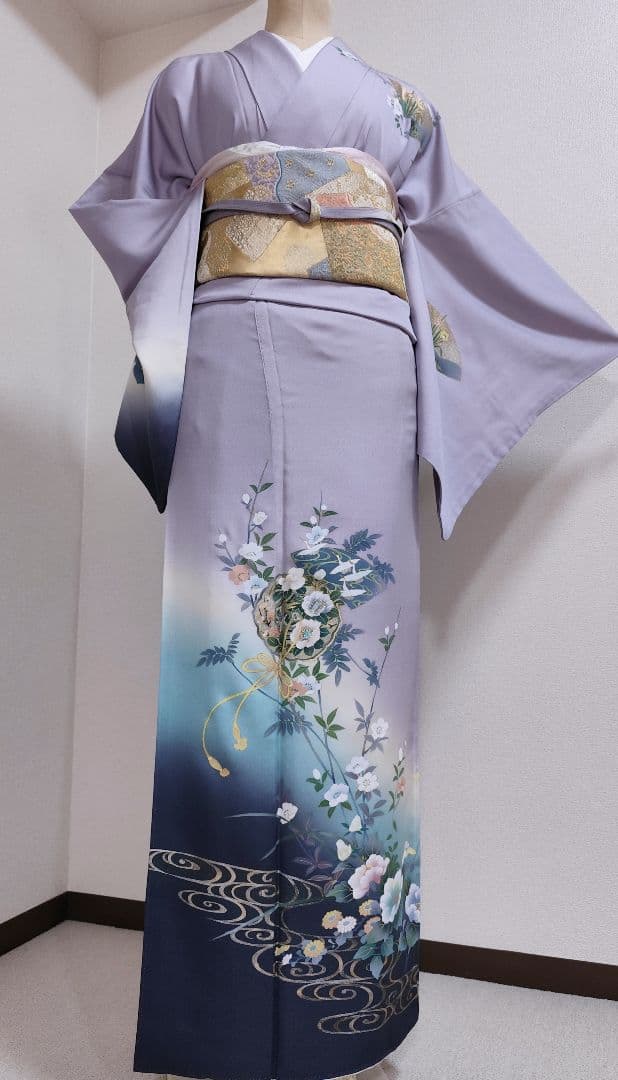 6237❱ フルセット 訪問着 袋帯 帯揚げ 入学式 七五三 袷 お宮参り 紫