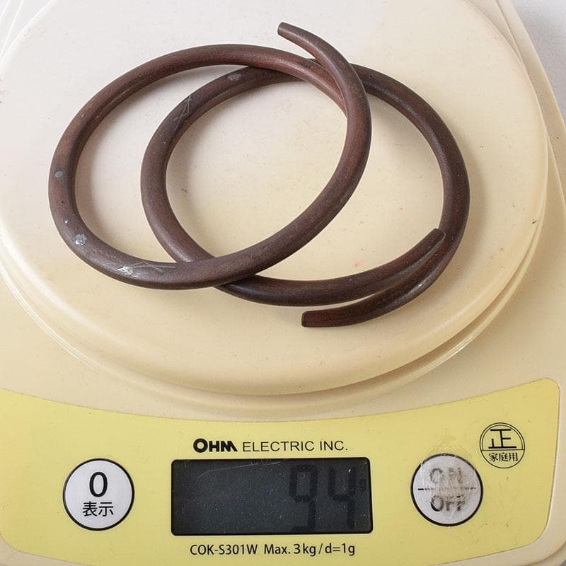 茶道具　高木治良兵衛造　象嵌入　鉄丸環　共箱　C　7552