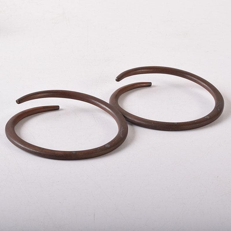 茶道具　高木治良兵衛造　象嵌入　鉄丸環　共箱　C　7552