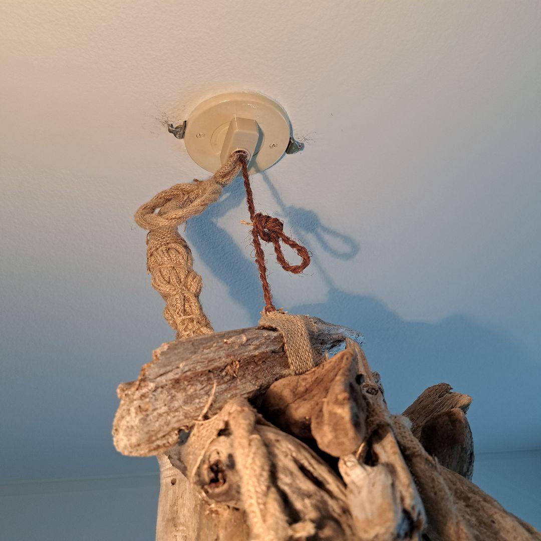 流木インテリア 6灯ペンダント エジソン球付 ヴィンテージソケット 6〜10帖