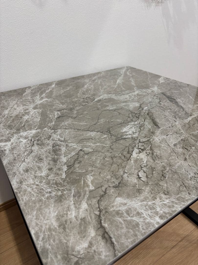 ダイニングテーブル 大理石調 セラミック 強化ガラス 85cm幅！