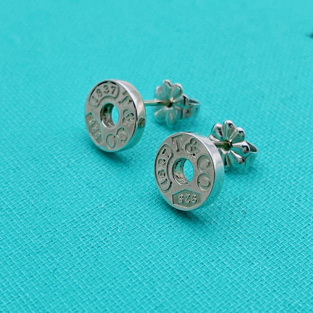 TIFFANY&Co.（ティファニー） 極 美品 希少品 1837 フープ ピアス ロゴ