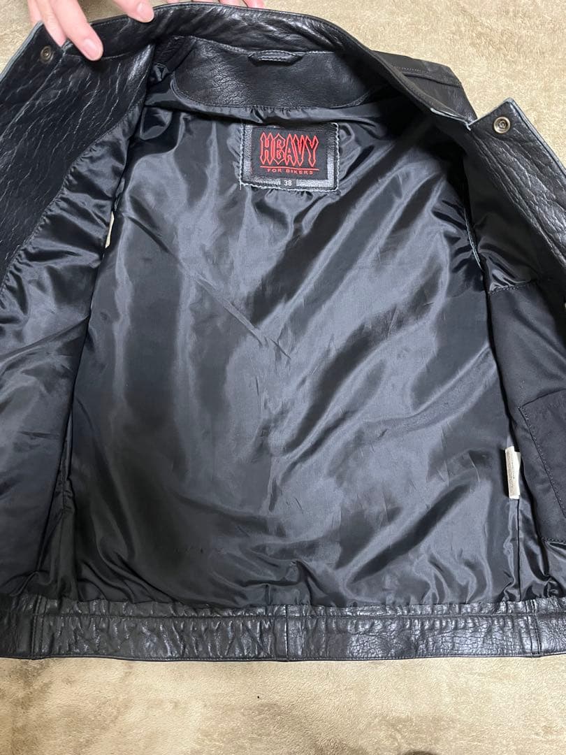 heavy 水牛革 レザーベスト 38 本革 バッファローレザー バイカー