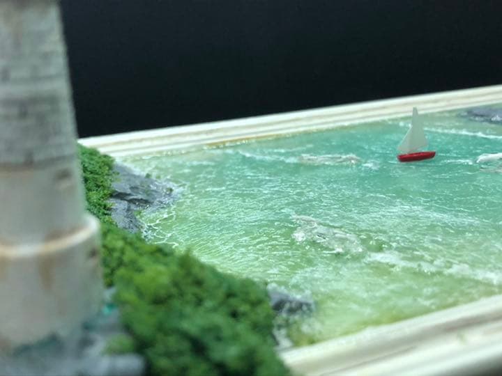 灯台のある風景　ジオラマ