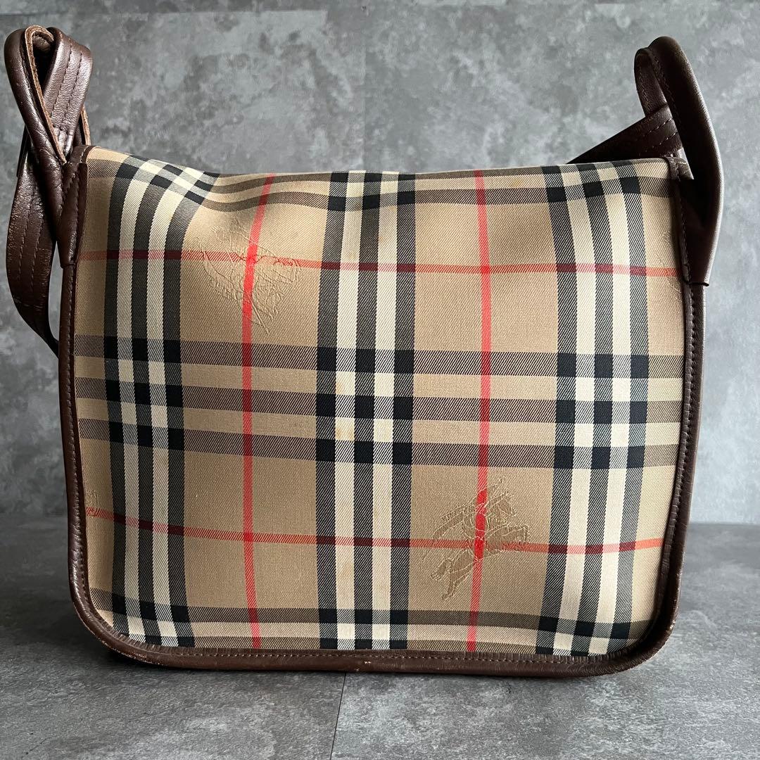 ⭐️バーバリー⭐️ノバチェック シャドーホース ショルダーバッグ ブラウン