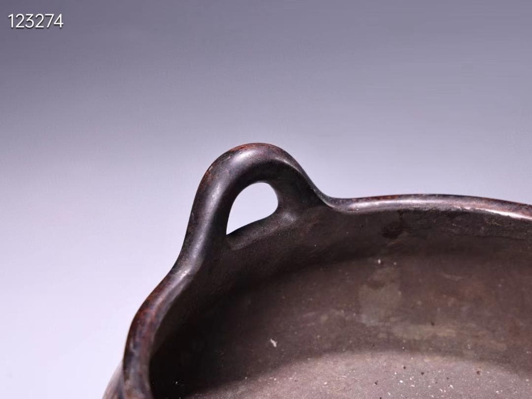 珍品旧蔵収純銅高レリーフ錾刻鎏金吉祥八宝香炉·老