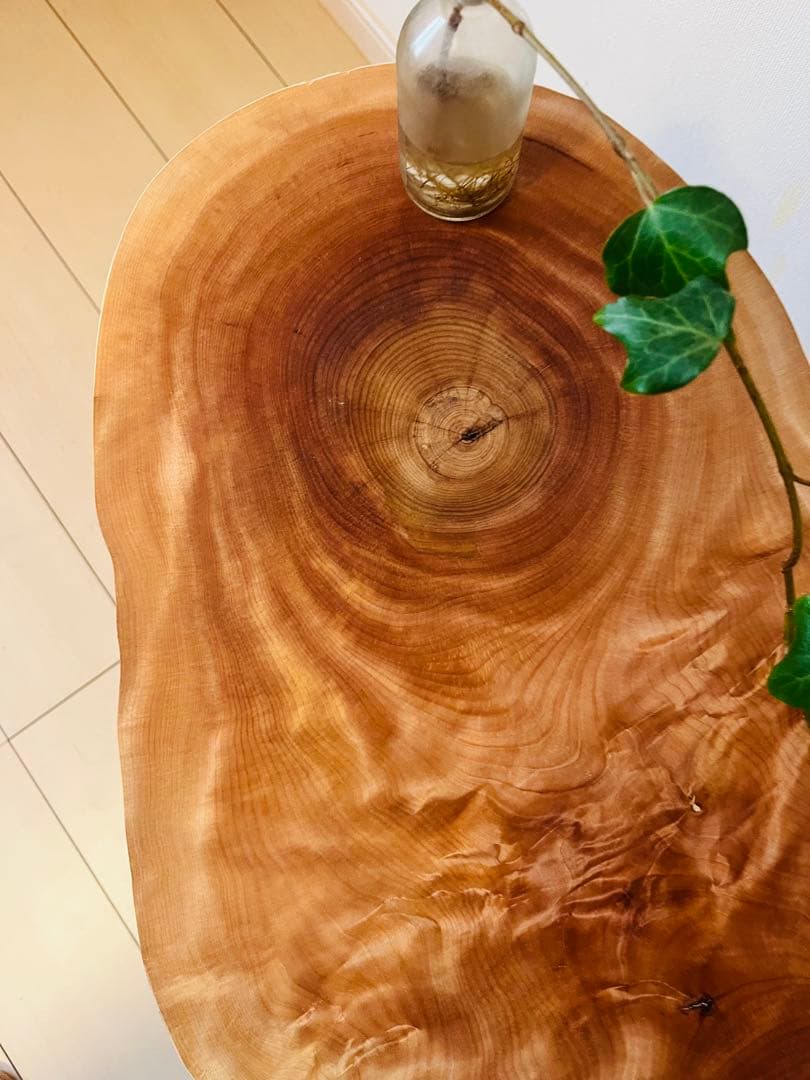 サイドテーブル トチの木 栃 輪切りテーブル アイアンテーブル