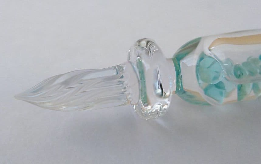 ガラスペン まつぼっくり ストームグラス アパタイト 本物 細字